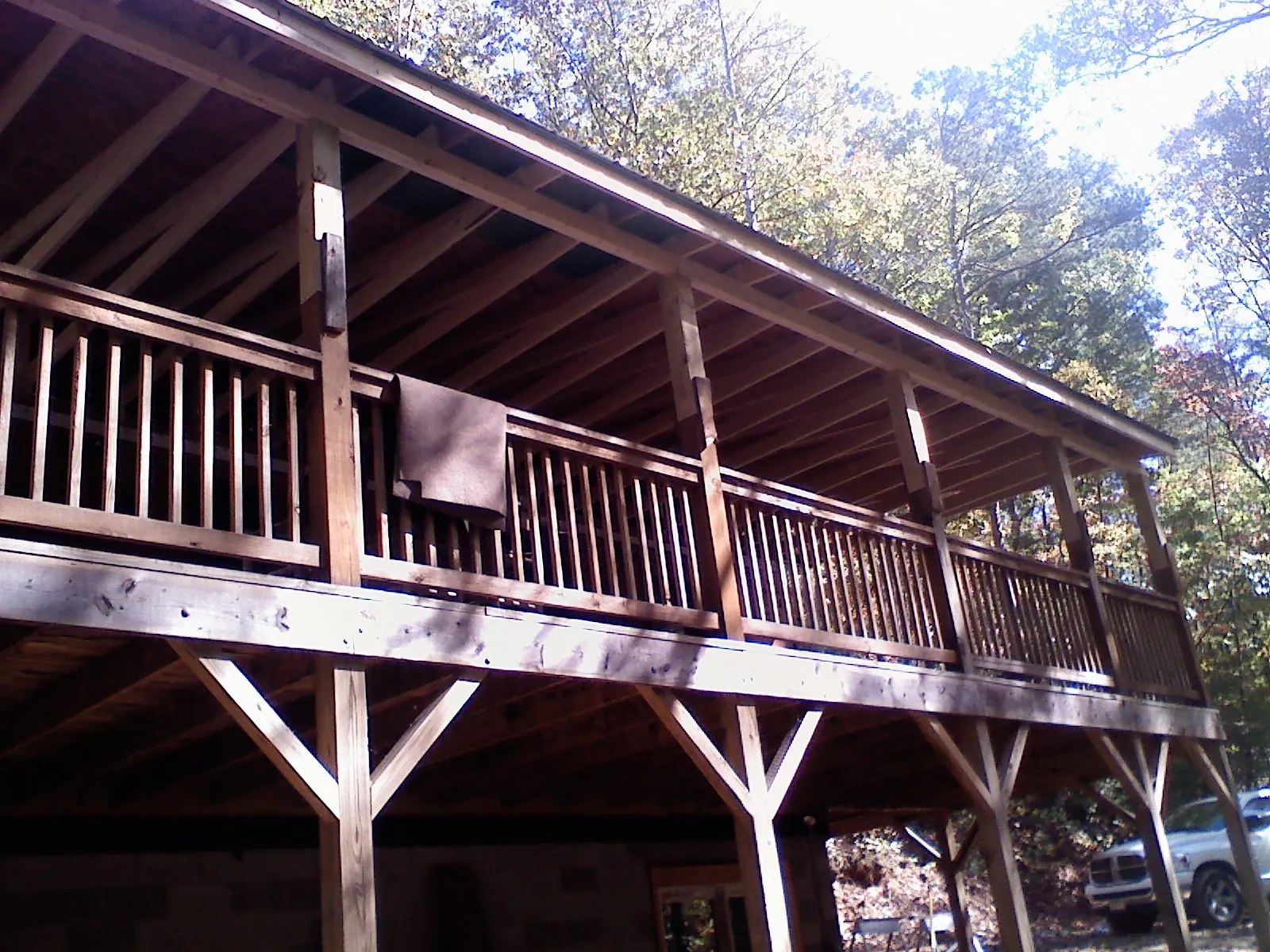 Timber framing under a new elevated porch and deck — Roof Leak Repair in Shade Gap by Roofing Brothers